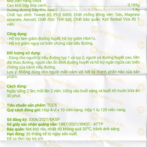 Viên uống Diabetna Nam Dược hỗ trợ giảm đường huyết, giảm HbA1c (4 vỉ x 10 viên)