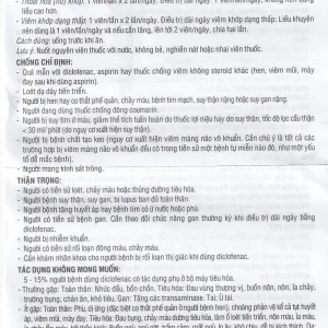 Thuốc Diclofenac 75 Uphace điều trị dài ngày viêm khớp mạn, thoái hóa khớp (10 vỉ x 10 viên)