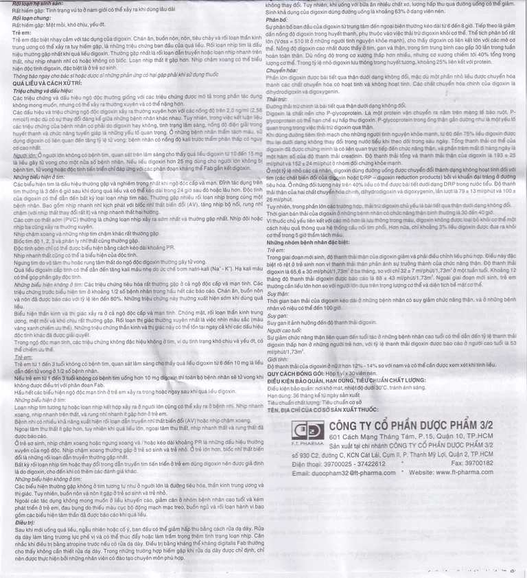 Thuốc DigoxineQualy Dược 3-2 điều trị suy tim sung huyết, rung nhỉ (1 vỉ x 30 viên)