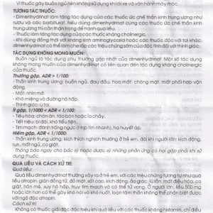 Thuốc Dimenhydrinat 50mg Traphaco chống nôn, chống say tàu xe (10 vỉ x 10 viên)