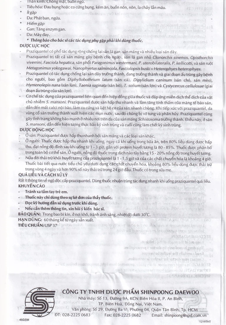 Thuốc Distocide Shinpoong Daewoo điều trị sán máng, sán lá gan nhỏ (1 vỉ x 4 viên)