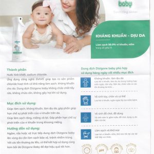 Dung dịch Dizigone Baby Sanitizing Water Terrapharm giúp làm sạch, kháng khuẩn, làm dịu da (300ml)