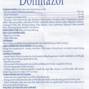 Thuốc Domitazol Domesco điều trị nhiễm trùng đường tiết niệu (5 vỉ x 10 viên)