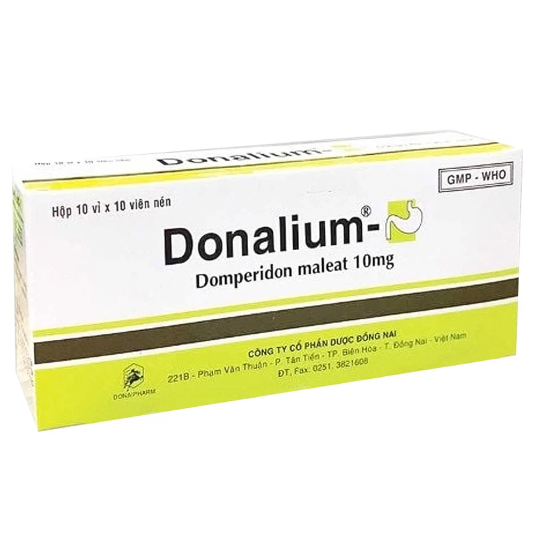 Thuốc Donalium- Đồng Nai điều trị ngắn hạn triệu chứng buồn nôn và nôn nặng (10 vỉ x 10 viên)