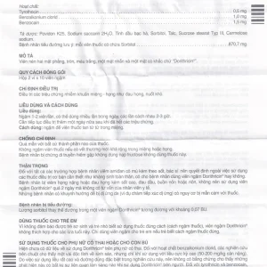 Viên ngậm Dorithricin Hyphens điều trị các triệu chứng nhiễm khuẩn miệng, họng (20 viên)