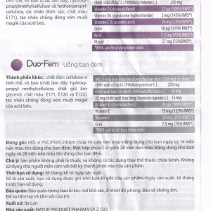 Viên uống Duo-Fem NP Pharma hỗ trợ làm dịu các khó chịu liên quan đến thời kì mãn kinh (2 vỉ x 28 viên)