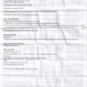 Duphalac (Lactulose) điều trị táo bón hiệu quả và tăng cường lợi khuẩn ruột (20 gói x 15ml)