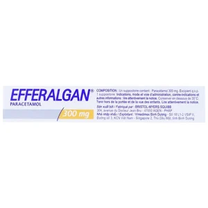 Thuốc đạn Efferalgan 300mg UPSA SAS giảm đau, hạ sốt (10 viên)