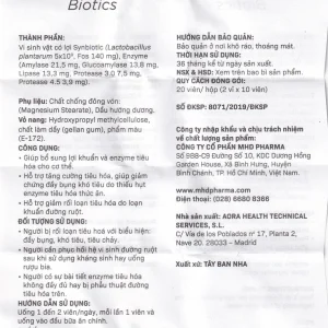Viên uống EnzymaxDuo Biotics MHD bổ sung lợi khuẩn và enzyme tiêu hóa cho cơ thể (2 vỉ x 10 viên)