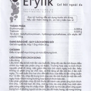 Gel bôi ngoài da Erylik điều trị tại chỗ mụn trứng cá mức độ trung bình (30g)