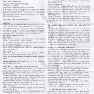 Thuốc Exopadin 60mg Trường Thọ điều trị viêm mũi dị ứng, mày đay (3 vỉ x 10 viên)