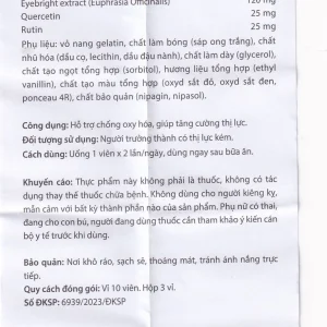 Viên uống Eyevite Sucs hỗ trợ chống oxy hóa, tăng cường thị lực (3 vỉ x 10 viên)