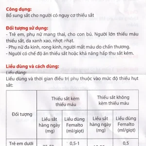 Dung dịch uống Femalto 15ml Novocare bổ sung sắt do thiếu sắt