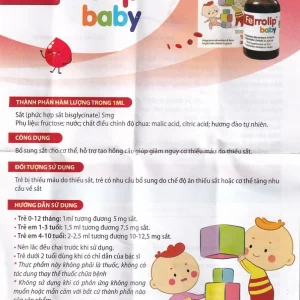 Dung dịch Ferrolip Baby InPharma SpA bổ sung sắt, giảm nguy cơ thiếu máu (30ml)