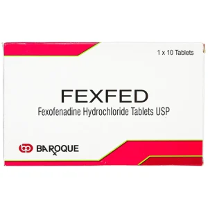 Thuốc Fexfed 180mg Baroque Pharmaceuticals giảm triệu chứng viêm mũi dị ứng theo mùa (1 vỉ x 10 viên)
