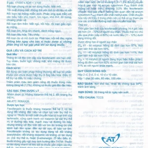 Thuốc Fexofenadine Hydrochloride 180mg An Thiên điều trị viêm mũi dị ứng theo mùa (3 vỉ x 10 viên)