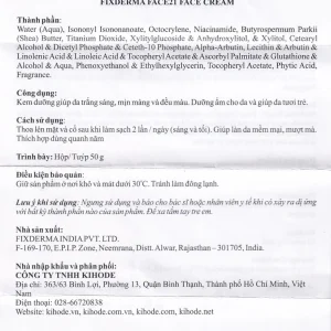 Kem dưỡng ẩm sáng da Fixderma Face21 Face Cream giúp da trắng sáng, mịn màng (50g)