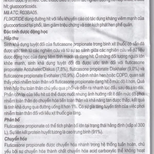Khí dung Flixotide 125mcg GSK điều trị hen phế quản (120 liều)