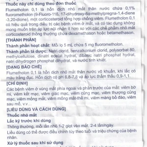 Hỗn dịch nhỏ mắt Flumetholon 0.1% Santen điều trị các bệnh viêm phía ngoài mắt (5ml)