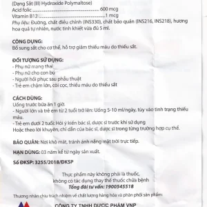 Dung dịch uống Fogyma Plus VNP bổ sung sắt cho cơ thể, hỗ trợ giảm thiếu máu do thiếu sắt (4 vỉ x 5 ống)