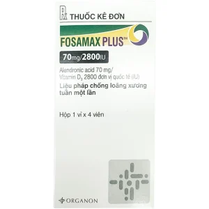 Thuốc Fosamax Plus 70mg/5600IU Organon điều trị loãng xương (1 vỉ x 4 viên)