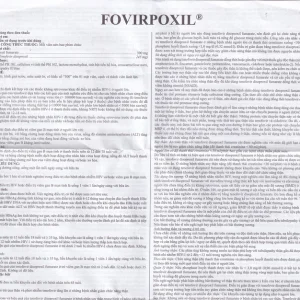 Thuốc Fovirpoxil Opv Tenofovir disoproxil fumarate điều trị viêm gan B, HIV-1 (3 vỉ x 10 viên)