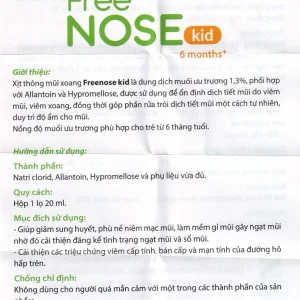 Dung dịch vệ sinh mũi, xoang Free Nose Kid 6 Month+ Novocare 20ml loãng chất nhày, giảm nghẹt mũi