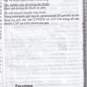 Thuốc Fycompa 2mg Eisai điều trị bổ trợ cơn động kinh (2 vỉ x 14 viên)