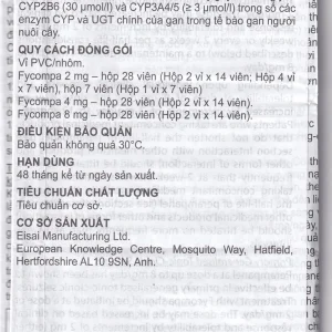 Thuốc Fycompa 2mg Eisai điều trị bổ trợ cơn động kinh (2 vỉ x 14 viên)