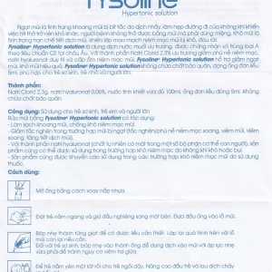 Dung dịch nước muối ưu trương Fysoline 5ml giảm ngạt mũi, khô mũi (20 ống)