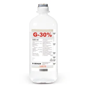 Dung dịch Glucose 30% B.Braun giảm tạm thời triệu chứng của tăng áp lực nội sọ, hôn mê hạ đường huyết (500ml)