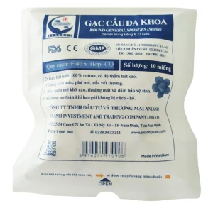 Gạc cầu đa khoa Alameco dùng trong điều trị phẫu thuật, cầm máu, phá mủ, rửa vết thương (10 miếng)