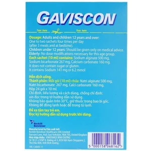 Hỗn dịch Gaviscon Reckitt Benckiser điều trị trào ngược dạ dày, thực quản (24 gói x 10ml)