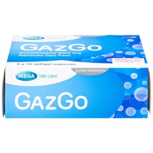 Thuốc GazGo MEGA We care điều trị khó chịu, căng đau, trướng bụng (3 vỉ x 10 viên)