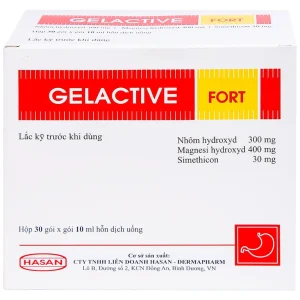 Hỗn dịch uống Gelactive Fort Hasan điều trị viêm loét dạ dày, làm dịu rối loạn tiêu hóa (30 gói x 10ml)