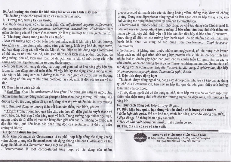 Kem bôi da Gensonmax Quapharco giảm biểu hiện viêm của các bệnh về da (10g)