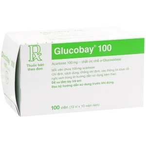 Thuốc Glucobay 100 điều trị kết hợp chế độ ăn kiêng cho bệnh nhân đái tháo đường (10 vỉ x 10 viên)