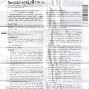 Thuốc Glucophage XR 750mg Merck điều trị tiểu đường típ 2 (2 vỉ x 15 viên)