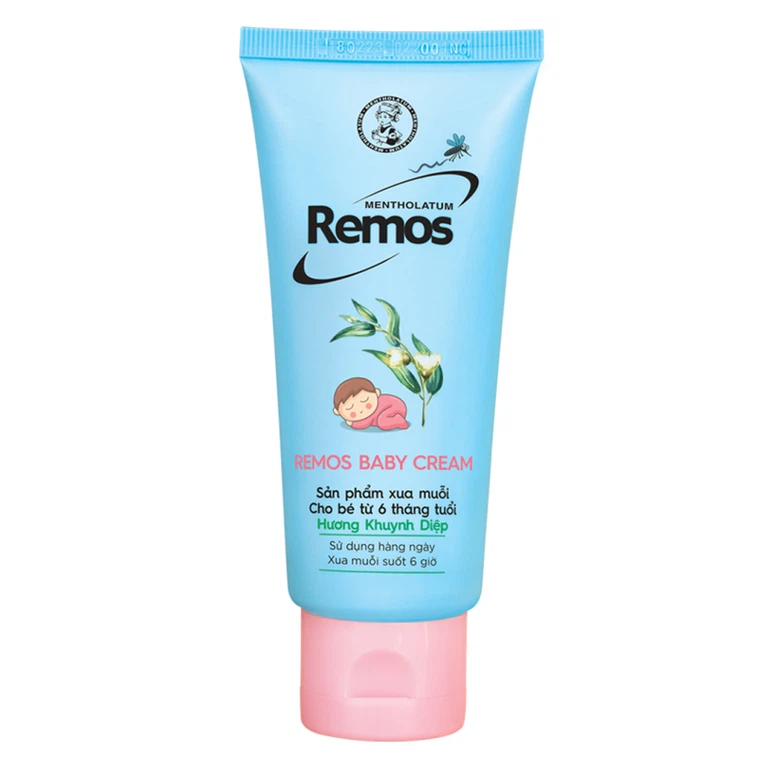 Kem xua muỗi Remos Baby Cream hương khuynh diệp suốt 6 giờ cho bé từ 6 tháng tuổi (70g)