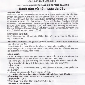 Dầu gội sạch gàu Haircare Bimex giúp sạch gàu, hết ngứa da đầu (50g)