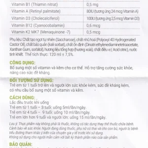 Siro Multi Vitamin Hatro hỗ trợ tăng cường sức khỏe, nâng cao sức đề kháng (120ml)