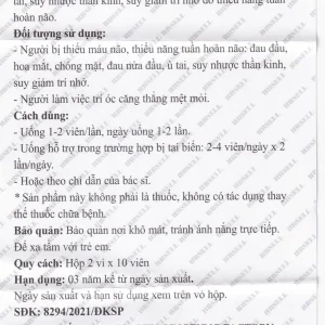 Viên uống Hbsell Maypro tăng cường lưu thông máu não, giảm thiểu năng tuần hoàn não (2 vỉ x 10 viên)