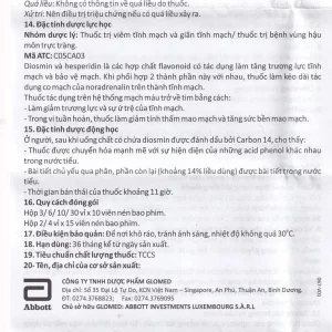 Thuốc Henex 500mg Abbott điều trị suy tĩnh mạch - mạch bạch huyết, cơn trĩ cấp (10 vỉ x 10 viên)