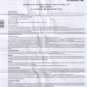 Thuốc Histalong - L 5mg Dr. Reddy điều trị triệu chứng viêm mũi dị ứng (2 vỉ x 10 viên)