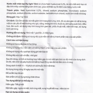 Nước mắt nhân tạo Hy-Light 10ml Farmigea giữ ẩm và bảo vệ mắt giảm tình trạng kích ứng, khô, đỏ