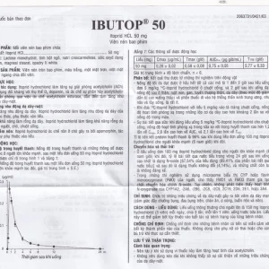 Thuốc Ibutop 50 OPV điều trị viêm dạ dày, chướng bụng, đau bụng, chán ăn, ợ nóng (2 vỉ x 10 viên)