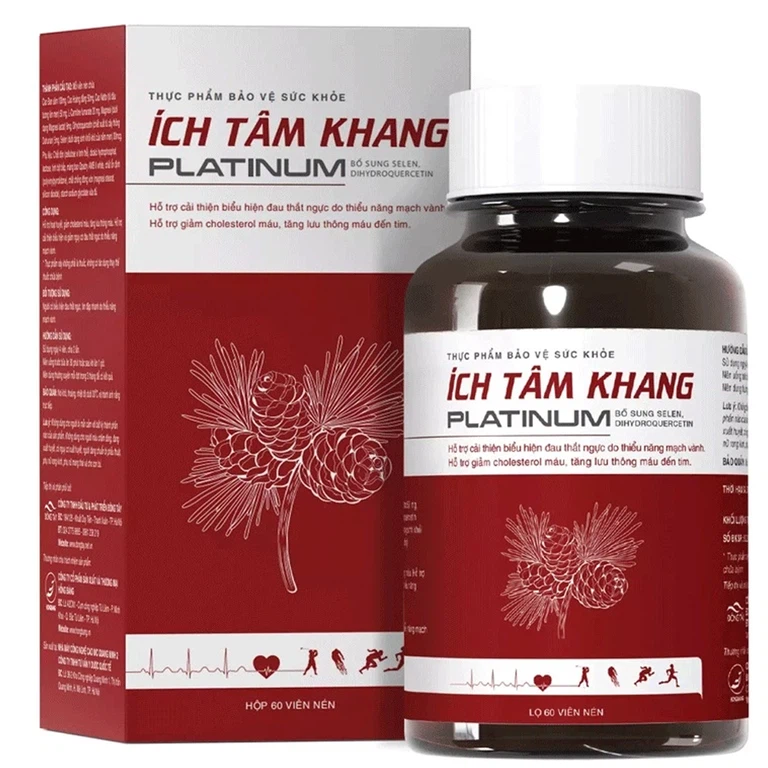 Viên uống Ích Tâm Khang Platinum 51g Hồng Bàng giảm nguy cơ đau thắt ngực (60 viên)