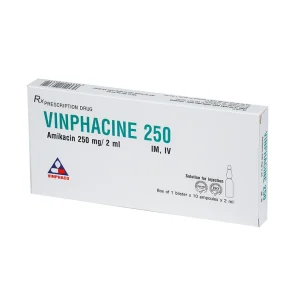 Dung dịch tiêm Vinphacine 250 Vinphaco điều trị nhiễm khuẩn đường hô hấp, đường tiết niệu (1 vỉ x 10 ống)