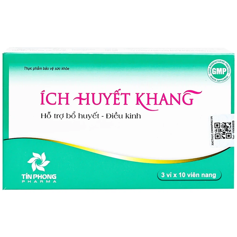 Ích Huyết Khang Tín Phong Pharma hỗ trợ bổ huyết, hỗ trợ điều kinh (3 vỉ x 10 viên)
