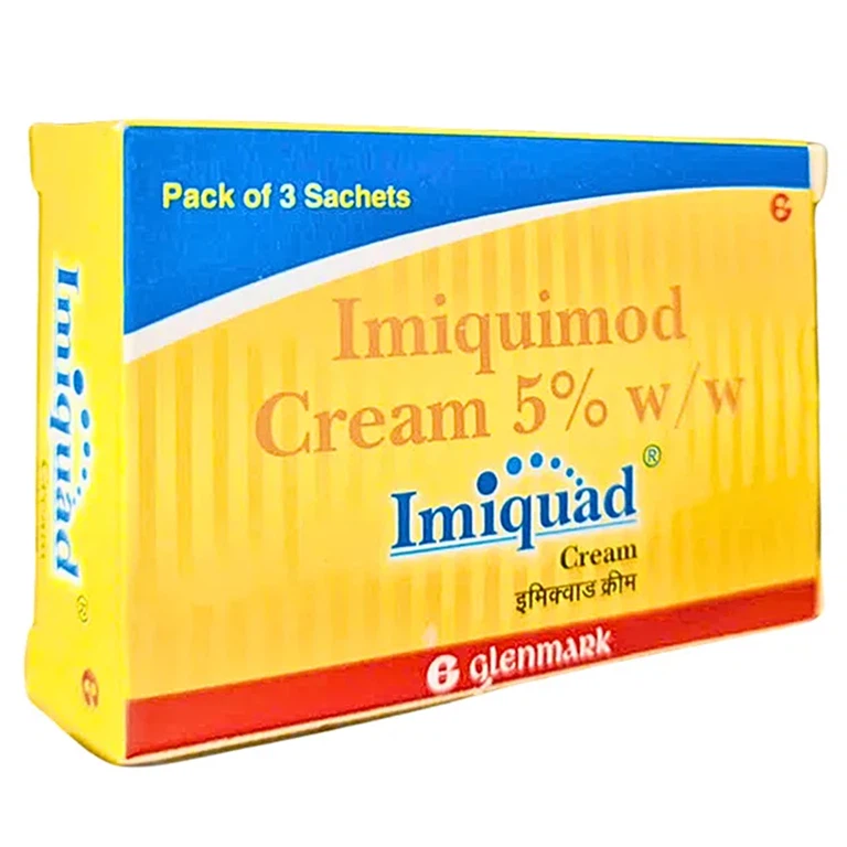 Kem bôi da Imiquad Cream 5% Glenmark điều trị mụn cóc (3 gói)